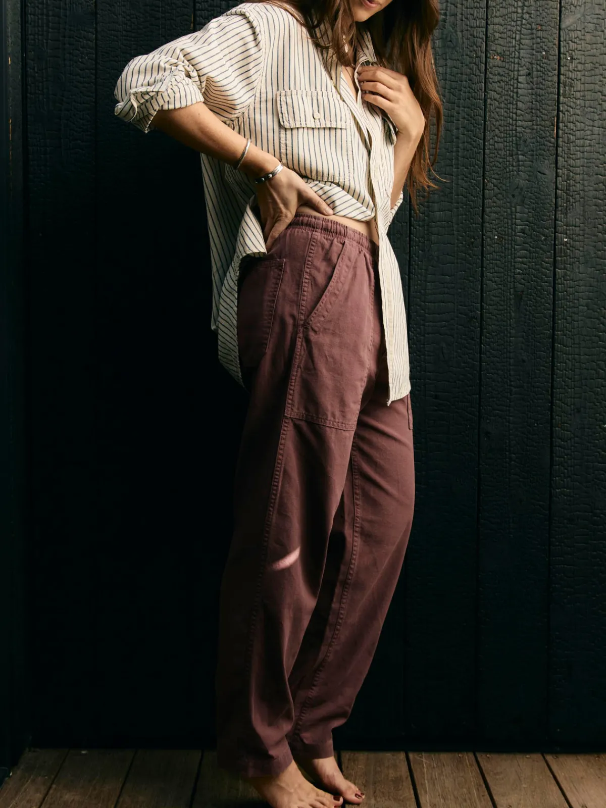 Women Imogene + Willie the ventura chore pant in dark mauve