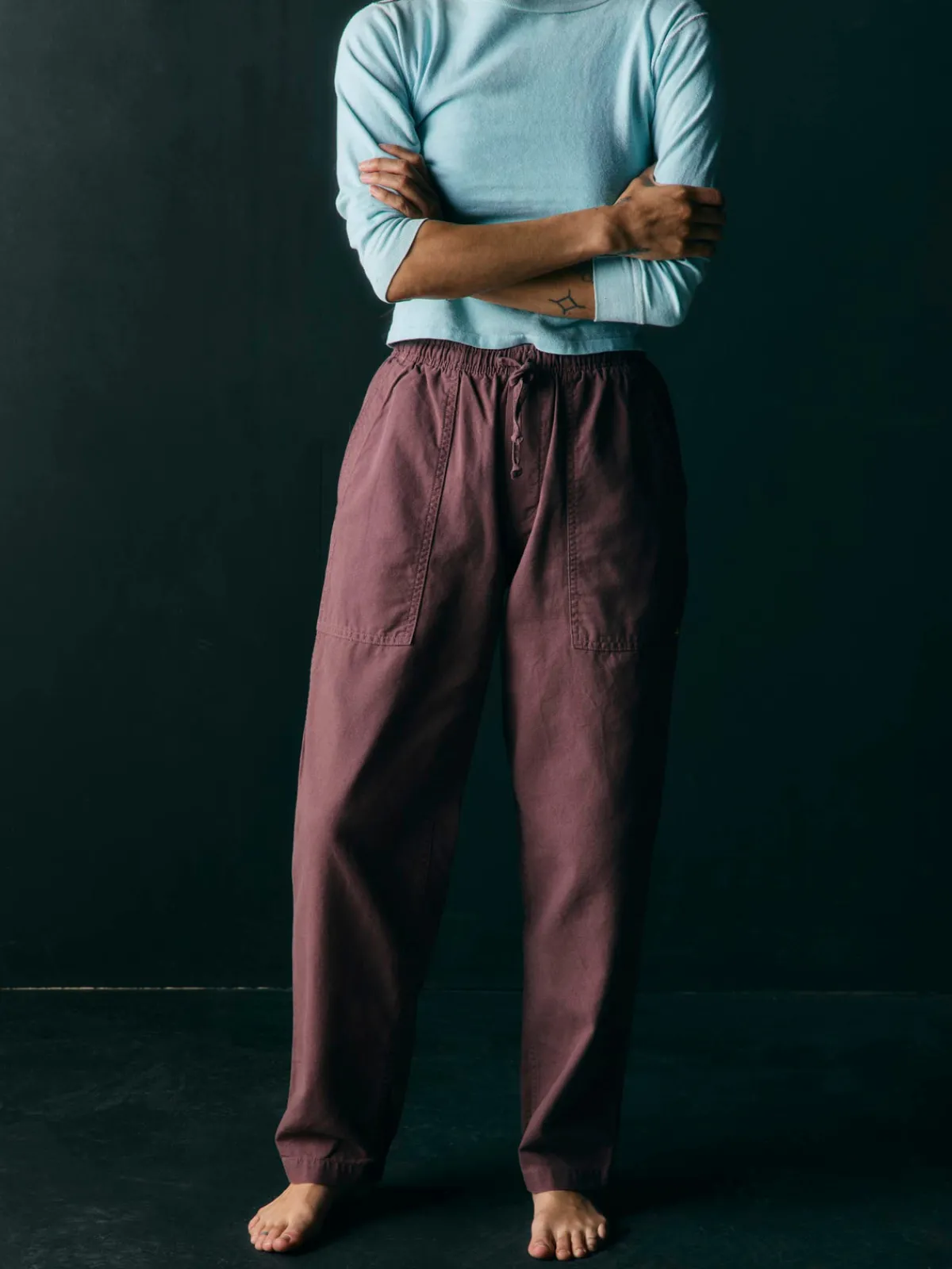 Women Imogene + Willie the ventura chore pant in dark mauve