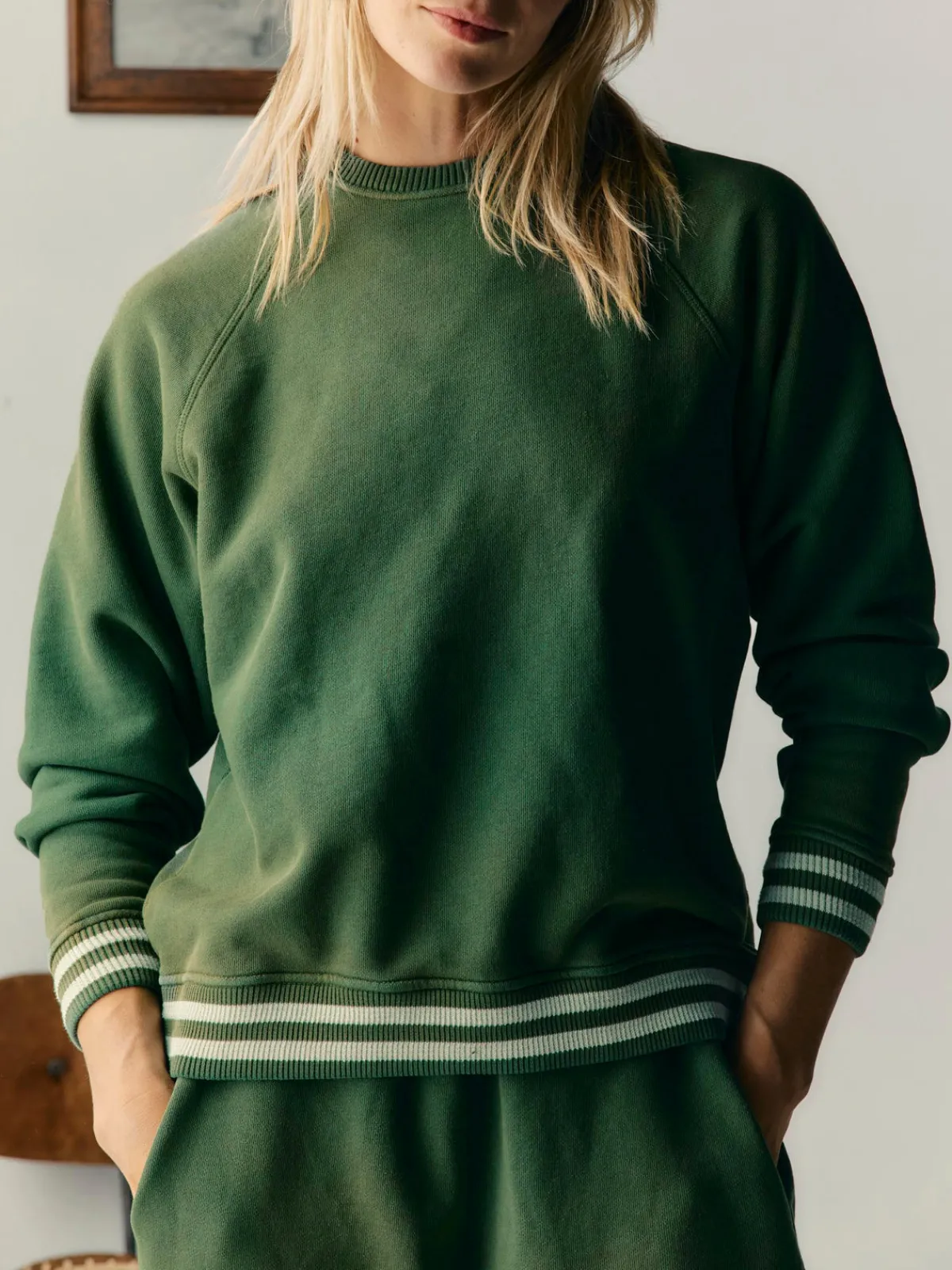 Women Imogene + Willie varsity ribbed crew