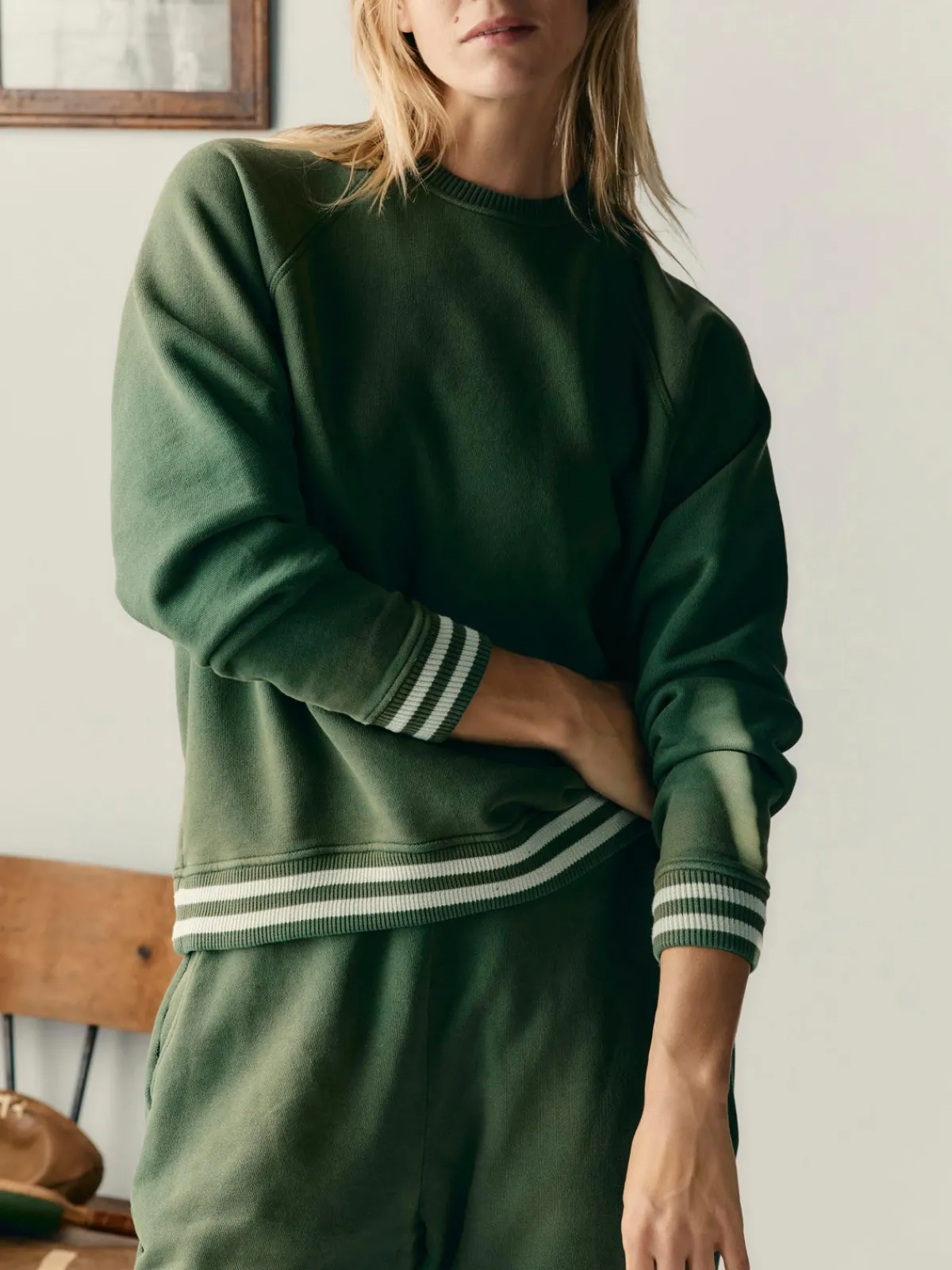 Women Imogene + Willie varsity ribbed crew