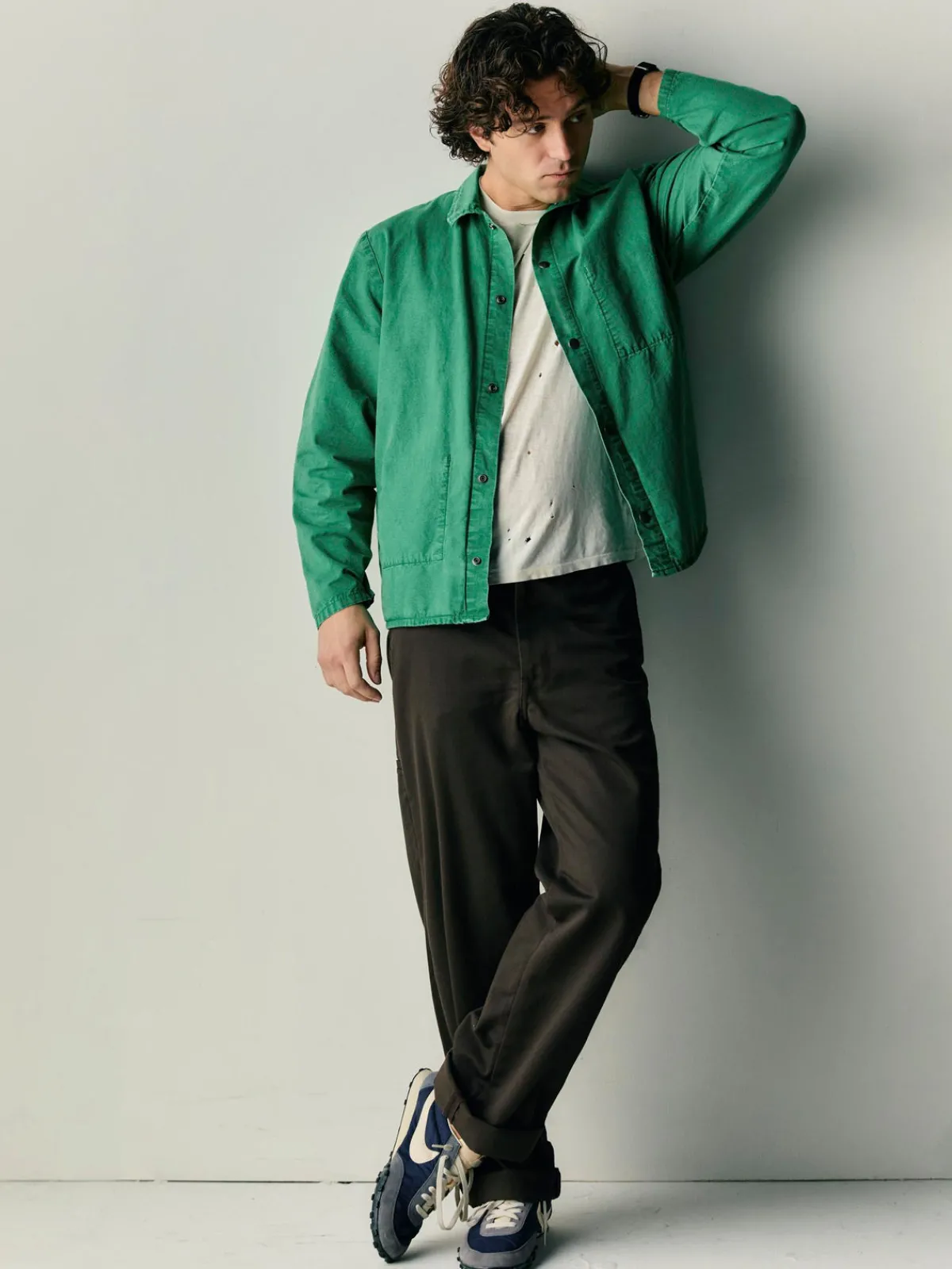 Imogene + Willie welder's jacket in seagreen ripstop